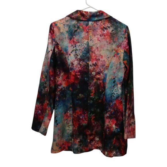 Women's Abstract Print Lightweight Single Button Blazer Size Small - Picture 2 of 6